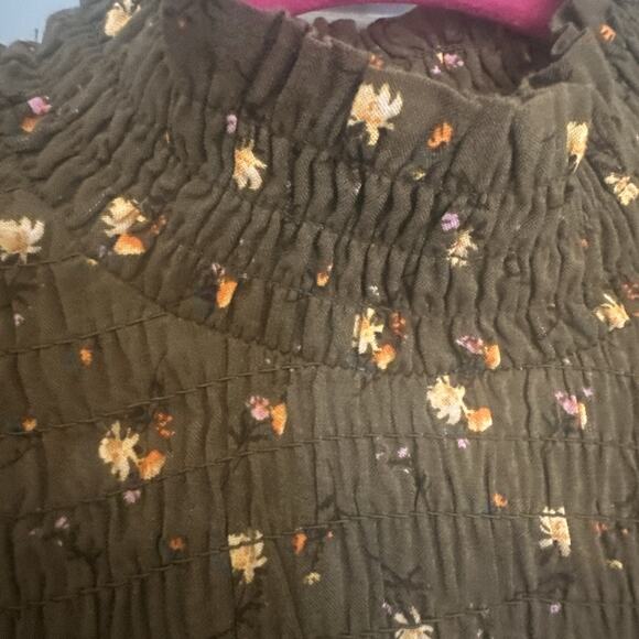 ‼️SOLD‼️Wild‎ Fable Long Sleeve Dress Soft Smocked Olive Green Mock Neck - Picture 5 of 14